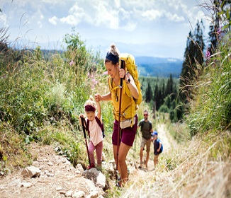 family hiking image